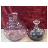 2 pc. glass balloon/bubble vase and vintage