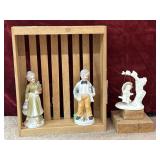 5 pc. wooden slat display elderly woman and