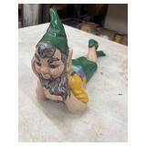 Vintage 1970s hand-painted ceramic garden gnome