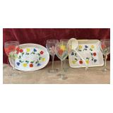 9 pc. Vintage Tulip Tyme Stoneware Baking Dishes,