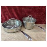 2 pc. Barrette stainless steel skillet and sauce