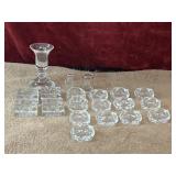 Bundle of pressed glass open salt cellars, glass