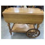 Drop-Leaf Serving Trolley, Vintage Early American
