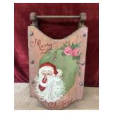 Hand painted vintage wooden Santa Claus Christmas