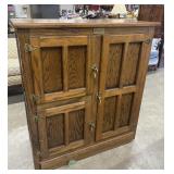 Vintage White Clad solid oak four-door faux icebox