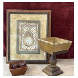 4 pc. vintage-style framed art print, wooden