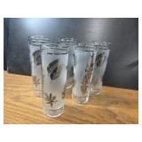 Vintage Mid Century Libbey Silver Leaf Frosted