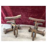 2 pc. handmade wooden toy  tricycle