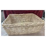 Hand-woven rectangular natural rattan and wicker