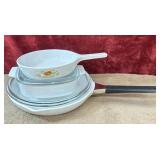 3 pc. vintage CorningWare white pyroceram