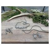 Vintage mid-century silver-tone clear rhinestone