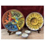 5 pc. Hand painted ceramic and pottery decorative