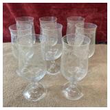 8 pc. frosted winter Wine glasses
