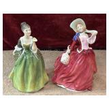 2 pc. vintage Royal Doulton "Fleur" Figurine HN