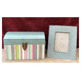 2 pc. Nested keepsake box and  Fetco distressed,