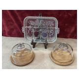 3 pc. section rectangular clear glass divided