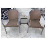 3-piece outdoor bistro set featuring brown woven