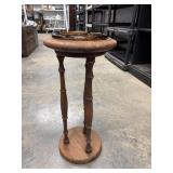 Vintage wood smoking stand and pedestal floor