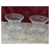 2 pc. glass hurricane lamp shade