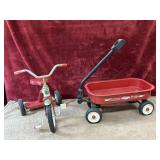 2 pc. vintage miniature red and white toy