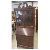 Chippendale-style mahogany secretary desk and