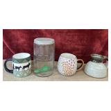 4 pc. vintage clear glass kitchen canister