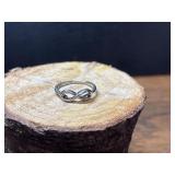 .925 Sterling silver infinity symbol ring.