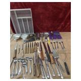 48 pc. steel mesh kitchen silverware and cutlery