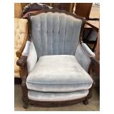 Vintage Victorian-style channel-back armchair,