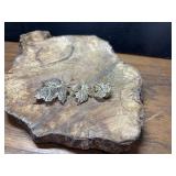 Vintage sterling silver maple leaf filigree