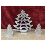 3 pc. metal Christmas-tree-shaped trivet and