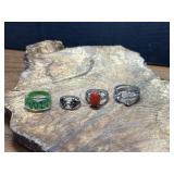 4 Distinct fashion and statement rings. Costume