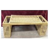 Vintage woven  rattan and bamboo breakfast bed