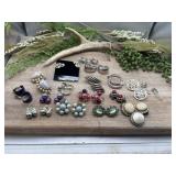 Clip on dress up earrings.