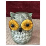 Hand -blown art glass owl figurine