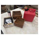 square woven wicker storage baskets, a vintage
