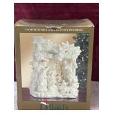 vintage Lighted Stable with Nativity Figurines