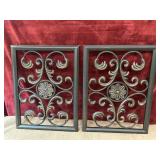 2 pc. Metal scrollwork wall art panels