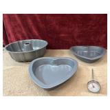 3 pc. non stick , Bundt pan , inch heart-shaped