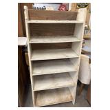 Charming vintage open bookshelf.