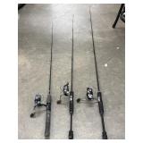 Spinning Fishing Rod and Reel Combos (Lot of 3)