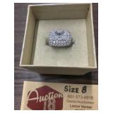 Rhodium Over Sterling Silver Ring
