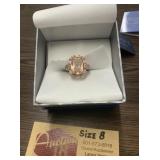 18k Rose Gold Over Sterling Silver Ring