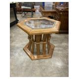 Glasstop Hexagonal End Table