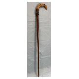 Wood Cane with Horn Handle