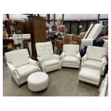 6 Piece White Vinyl Furniture Set