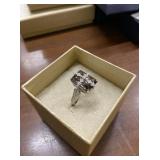 Sterling Silver Diamond Simulated Ring
