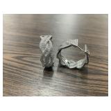 Rhodium Over S/S Diamond Simulated Hoop Earrings