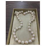 Pearl 18k Gold Over Sterling Silver Necklace 21"