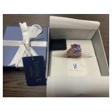 Purple CZ 18K Over S/S Ring - Size 8